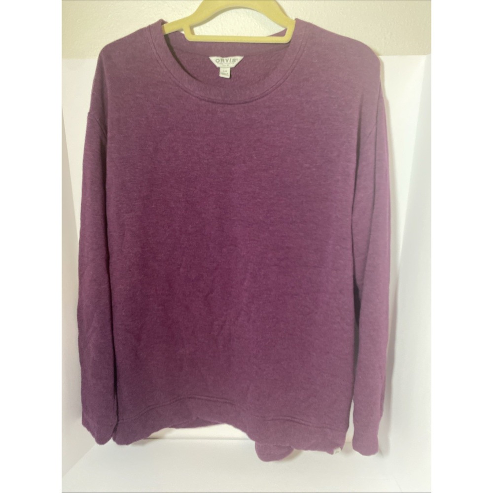 Orvis Sweatshirt Round Neck Large Woman's Plum E1